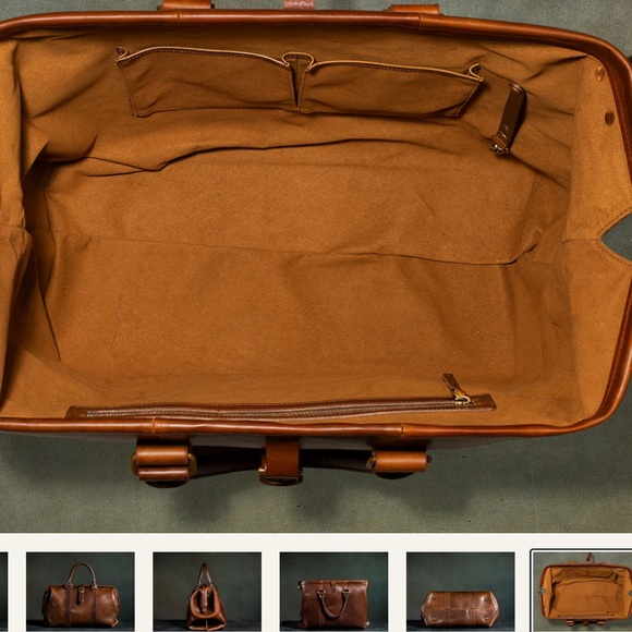 Satchel & Page Gladstone Leather Travel/Weekender Bag - Picture 6 of 17